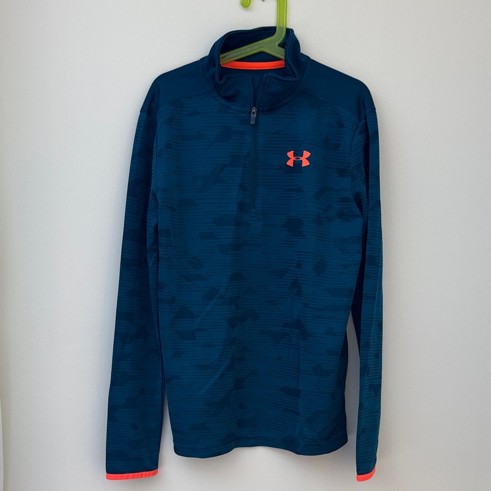 Under Armour Teal and Orange Quarter-Zip Top